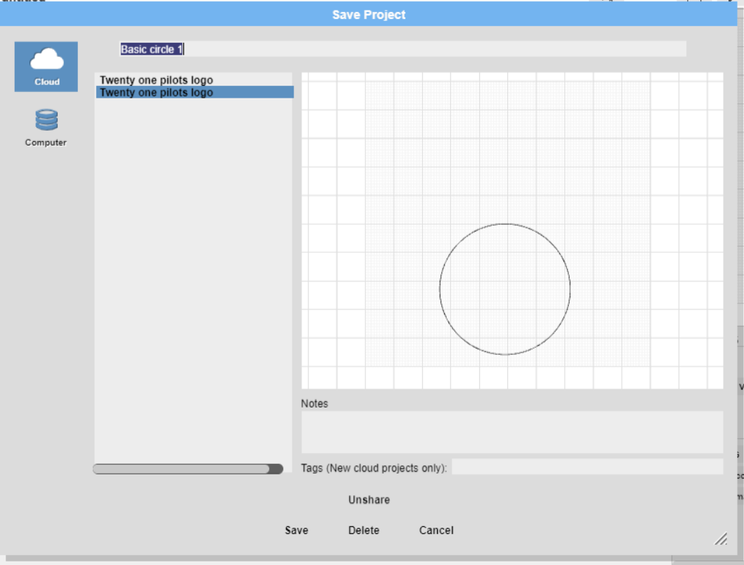 Saving Pattern to Cloud