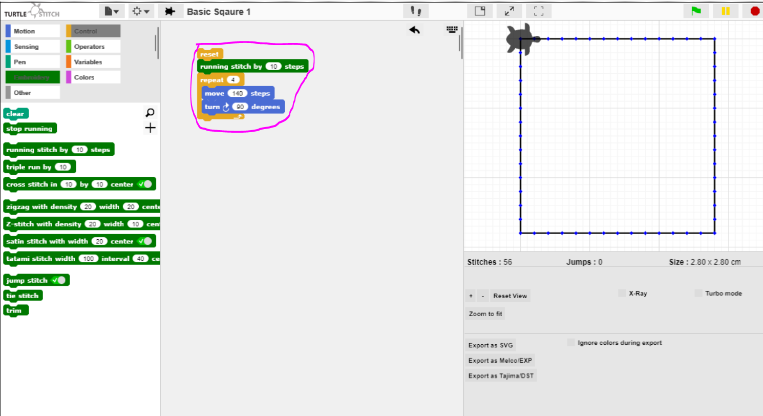 Show Pattern Square