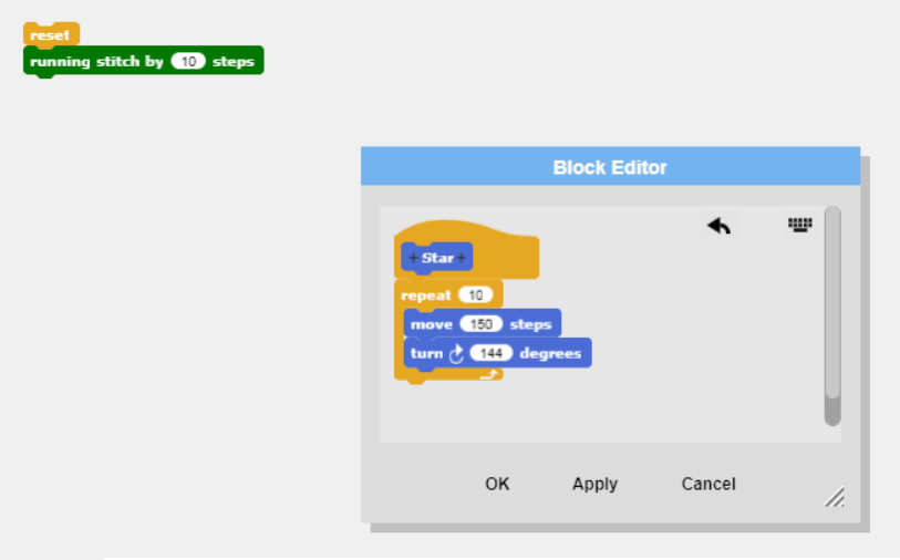 Star block with code inside